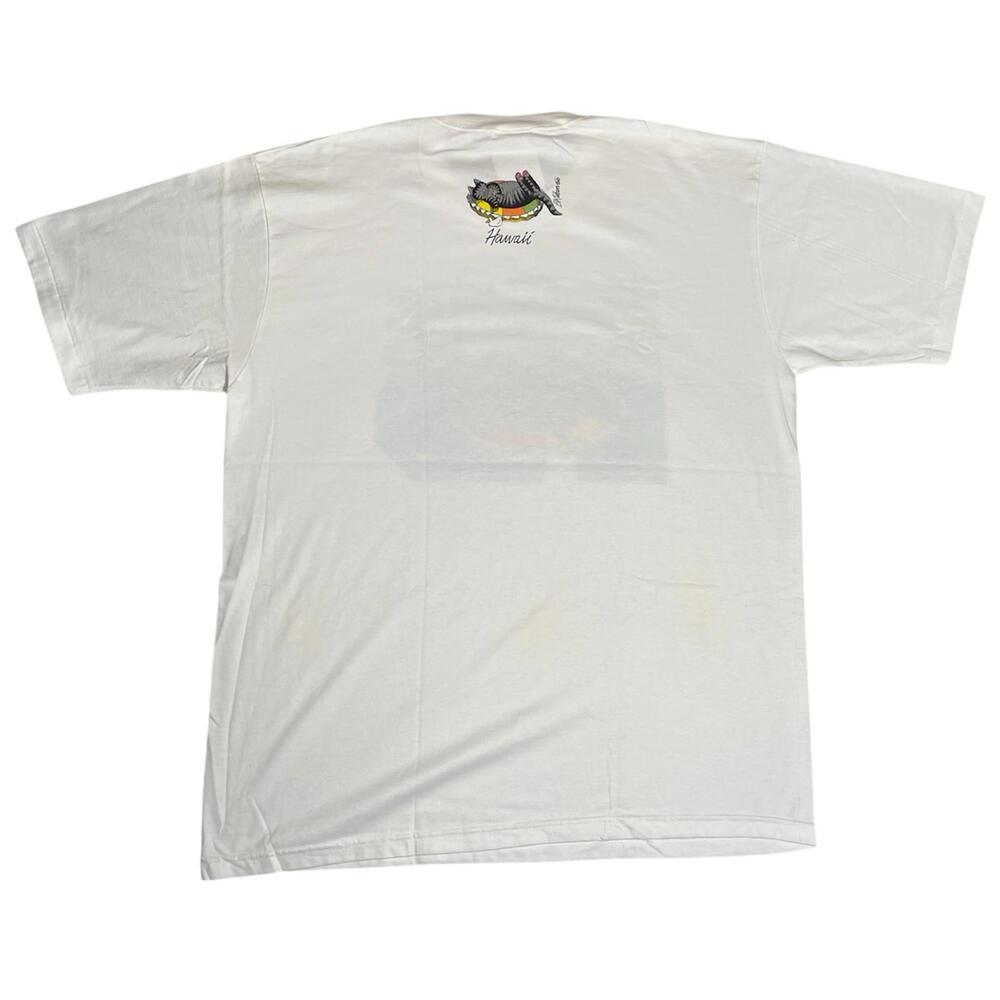 VTG 90s NWT B. Kliban Cat Crazy Shirts USA Swimming Pool Cat T-Shirt Hawaii XL - Picture 3 of 5